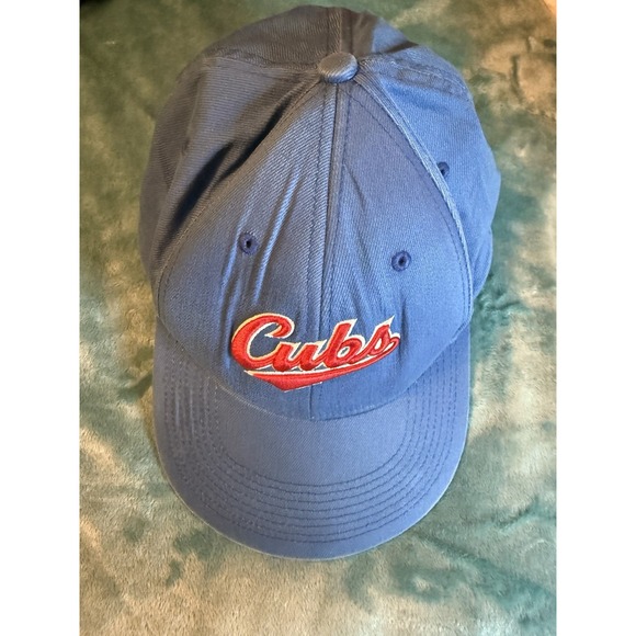 Nike Chicago Cubs Hat Cap Blue Spellout Team Swoosh Flex OSFM Most MLB Baseball - Picture 1 of 5